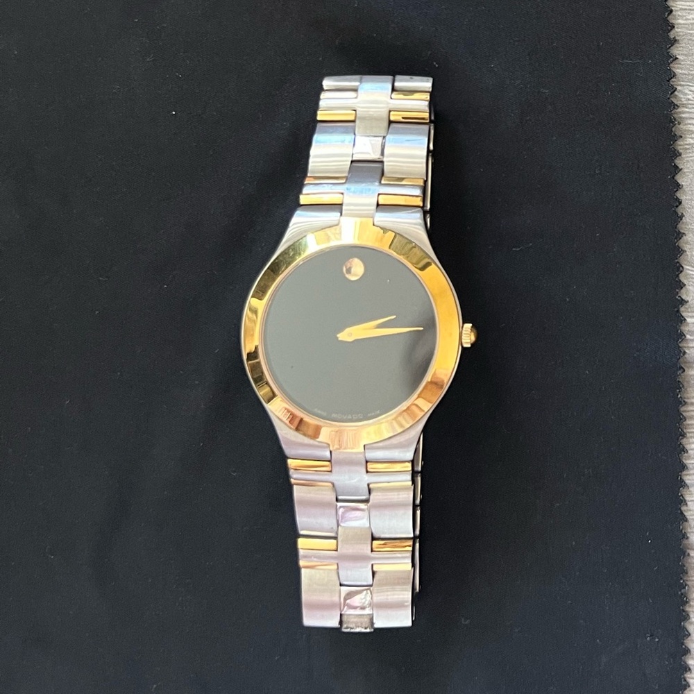 Movado Silver and Gold Two-Tone Watch